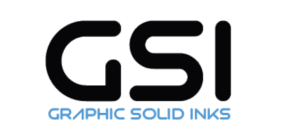 Black "GSI" text with the phrase "Graphic Solid Inks" in blue below it on a white background.